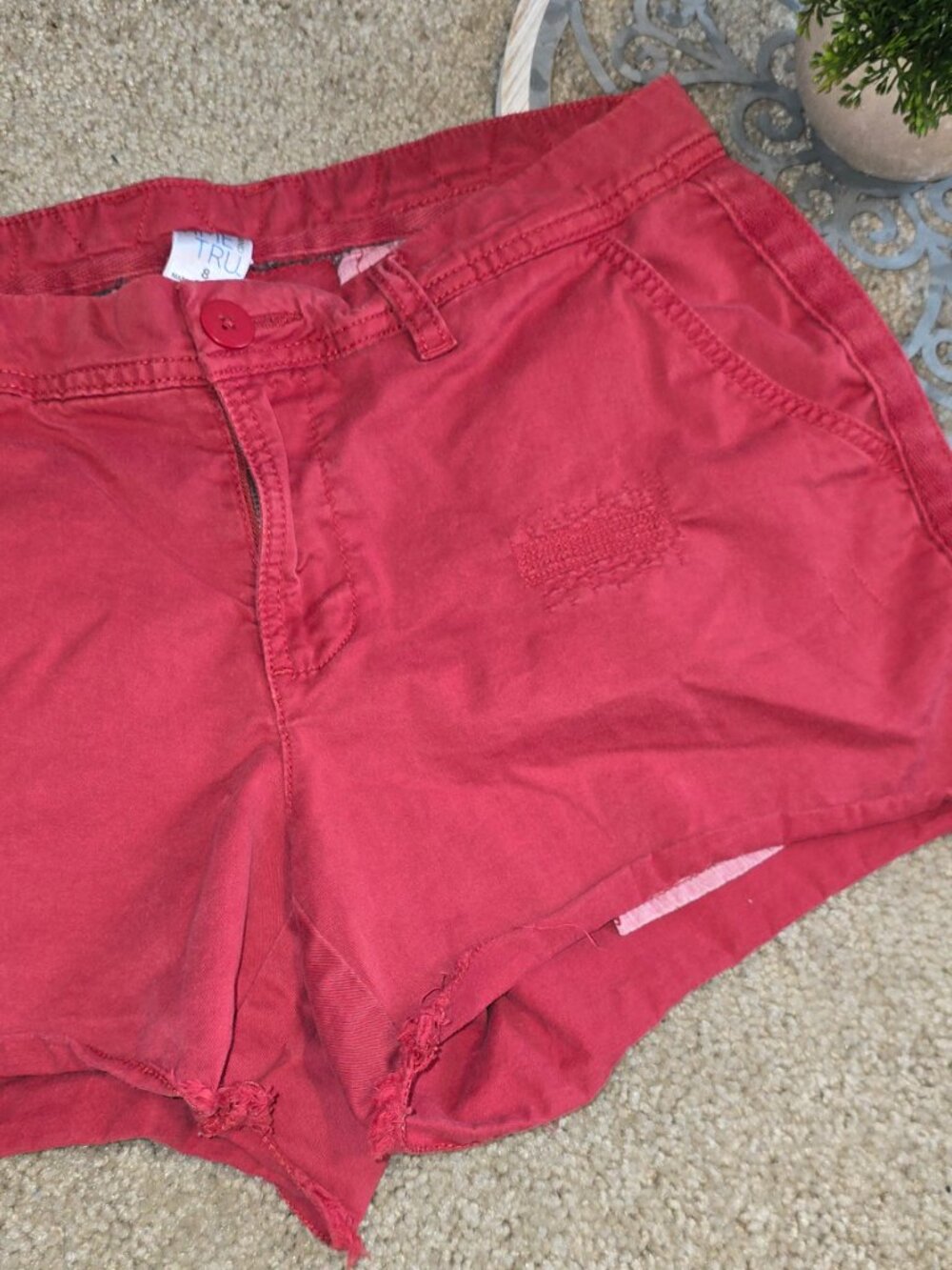 Time and Tru Red Shorts Casual Fit